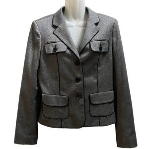 Ann Taylor LOFT Suit Blazer Size 8 Gray Pre-Owned